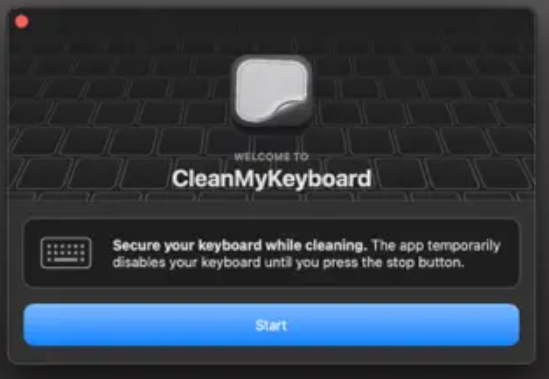 a keyboard cleaning app on MacOS