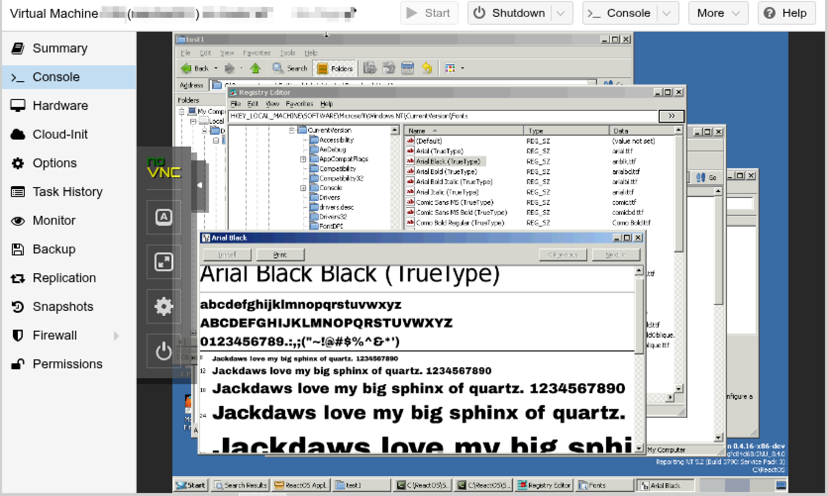a RectOS VM on Proxmox PVE